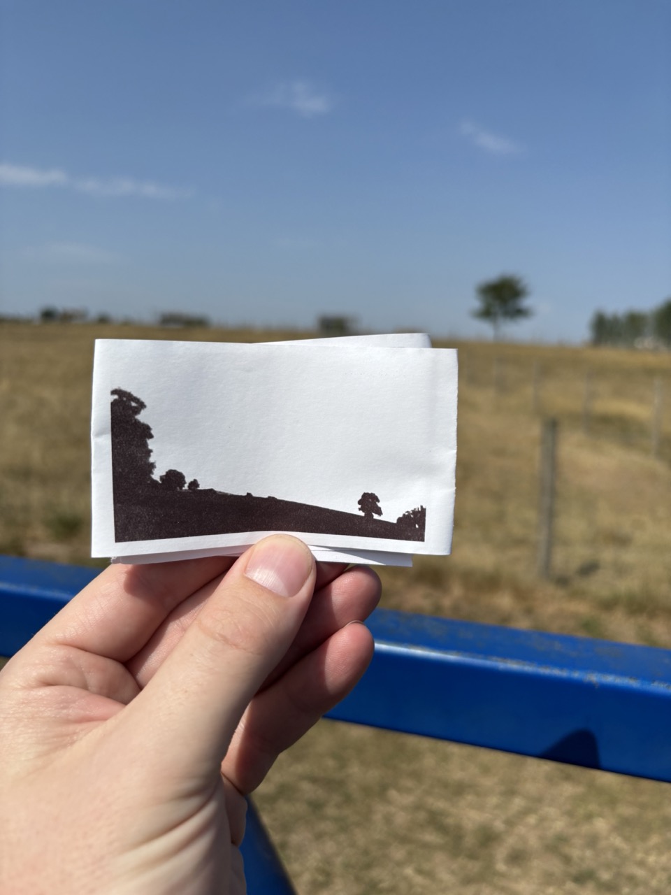 Thermal print landscape hayride